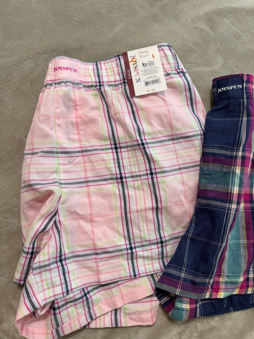 Pink Plaid Sleep Shorts